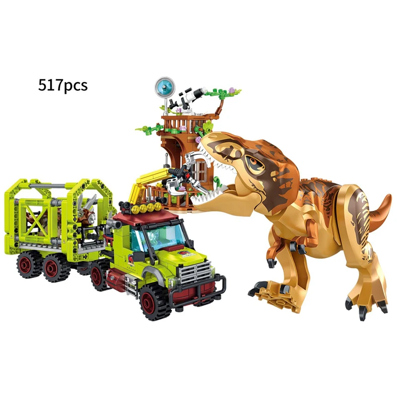 Jurassic Dinosaurier Welt Tier Park Blöcke Gebäude Ziegel Dinosaurier Figuren Stadt Dino Roboter Dinosaurios Spielzeug Für Kinder Geschenke