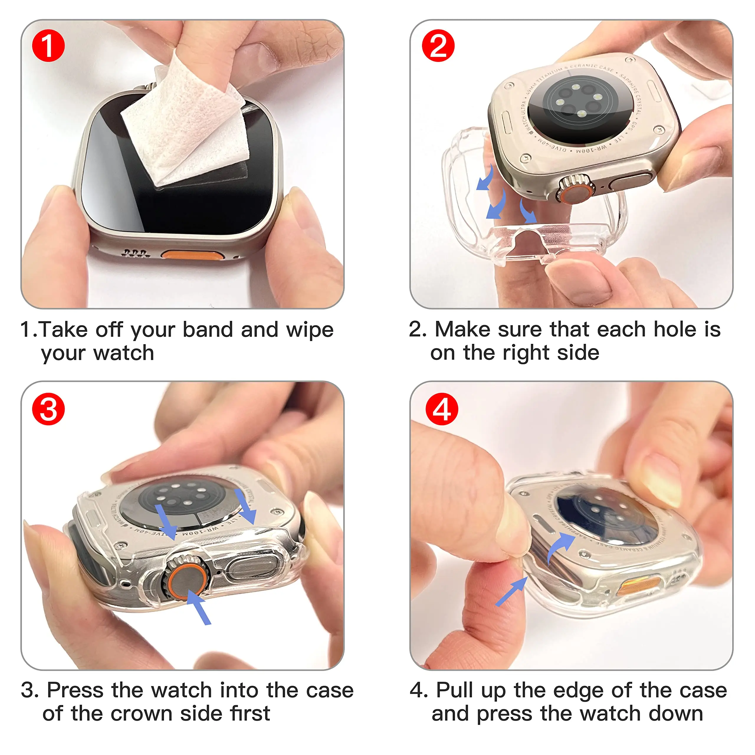 Watch Case for Apple Watch Ultra 2 49MM Series 8 7 SE 6 5 4 3 45MM 41MM 44MM 40MM Transparent Cover Apple Watch Screen Protector