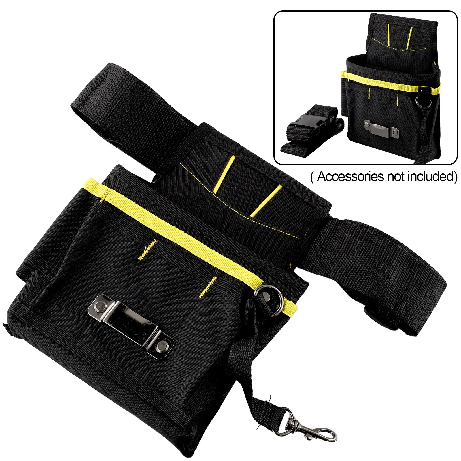 Hot Sale Brand New Protable Useful Tool Bag Waist Storage With Pockets 24*17*4cm 600D Oxford Fabric Black Holder