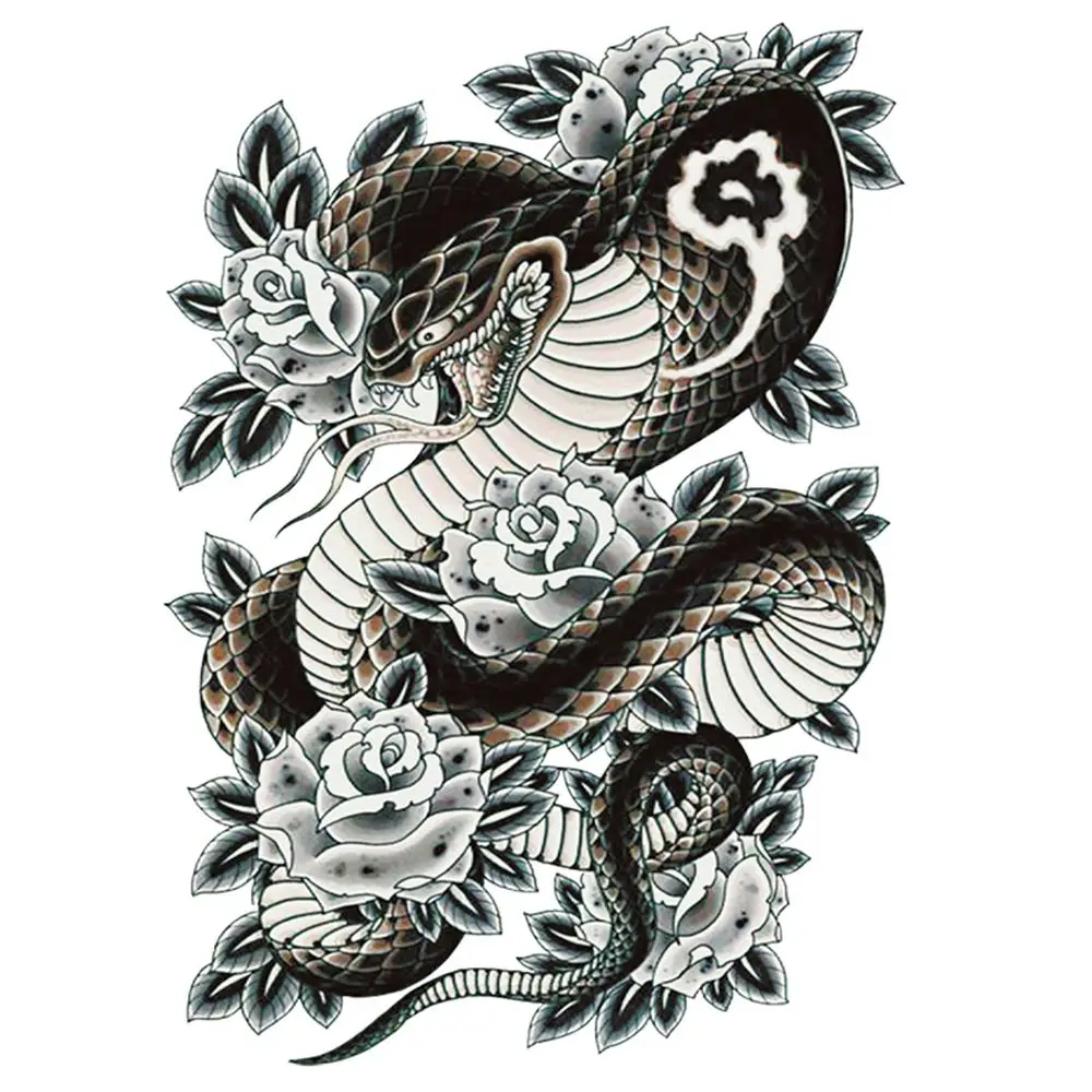 Beauty Chest Large Tiger Dragon Fish Wolf TemporaryTattoo Tattoo Sticker Waterproof Decal Full Back Tattoo stickers