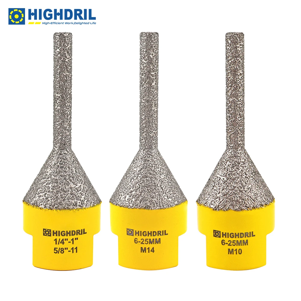 HIGHDRIL Diamond Chamfer Milling Bits Grinding Enlarging Existing Holes For Porcelain Ceramic Tile Granite Grinding Finger Bits