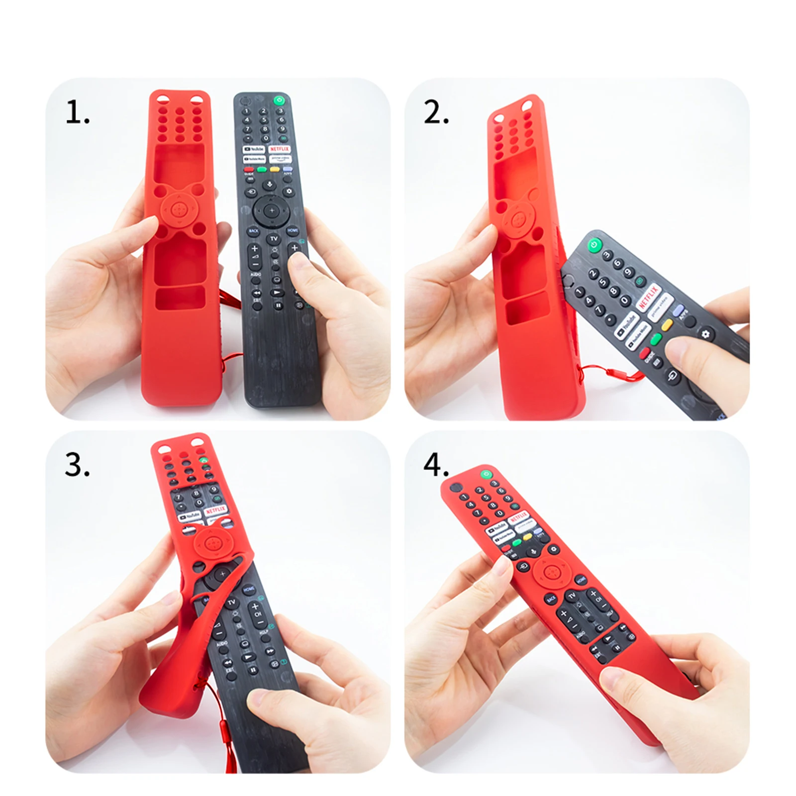 

Силиконовый защитный чехол, противоударный защитный чехол, водонепроницаемый со шнурком для голосового пульта дистанционного управления Sony RMF-TX520U MG3-TX520U