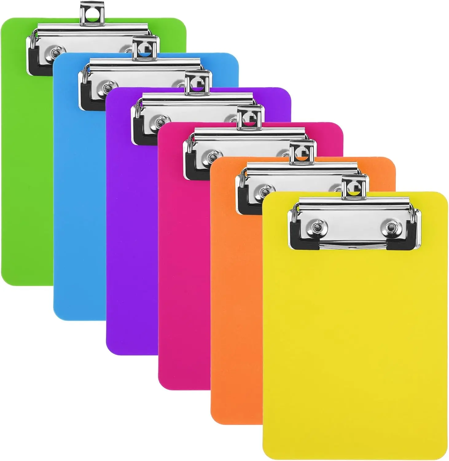 

6 Pcs Mini Clipboard Set, A6 Size Plastic Clipboards for Office, Hospital, Restaurant Use in 6 Colors