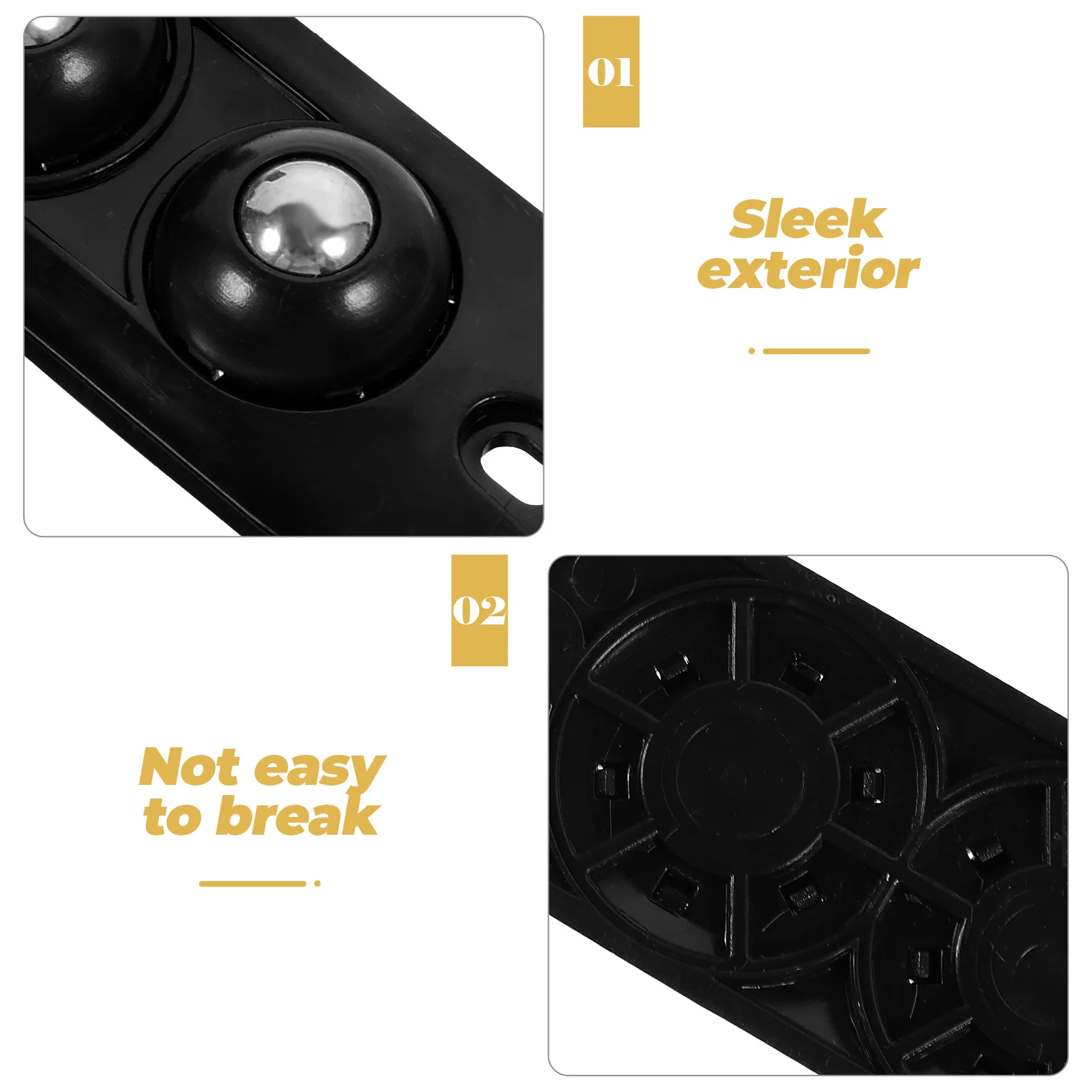 

8pcs Double Ball Mini Swivel Wheels Self Adhesive Caster White Black Heavy Duty Furniture Hardware Accessories