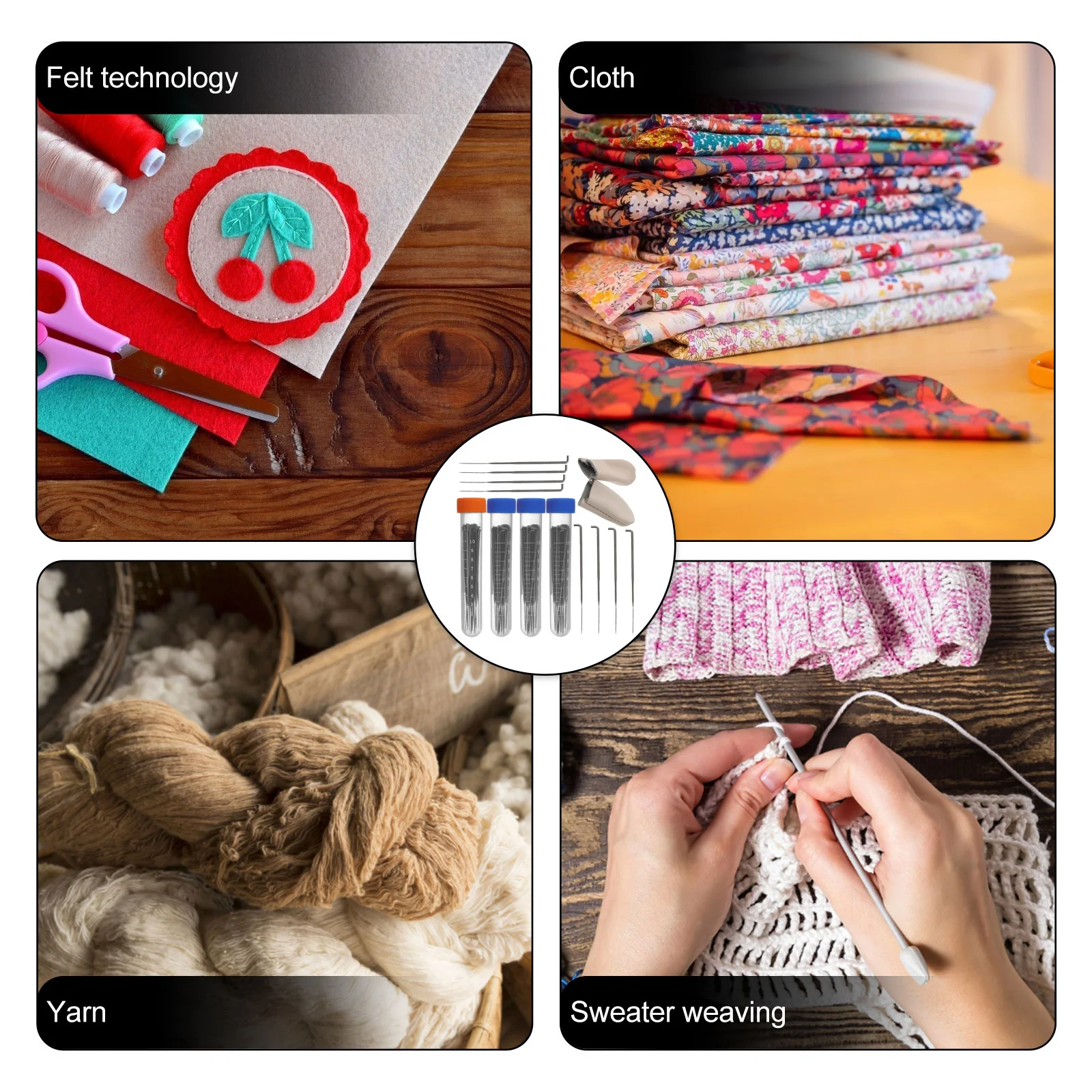 

1Set Wool Felt Tools Embroidery Punch Needle 36 38 40 42 Gauge DIY Sewing Crafting Accessories Durable Practical