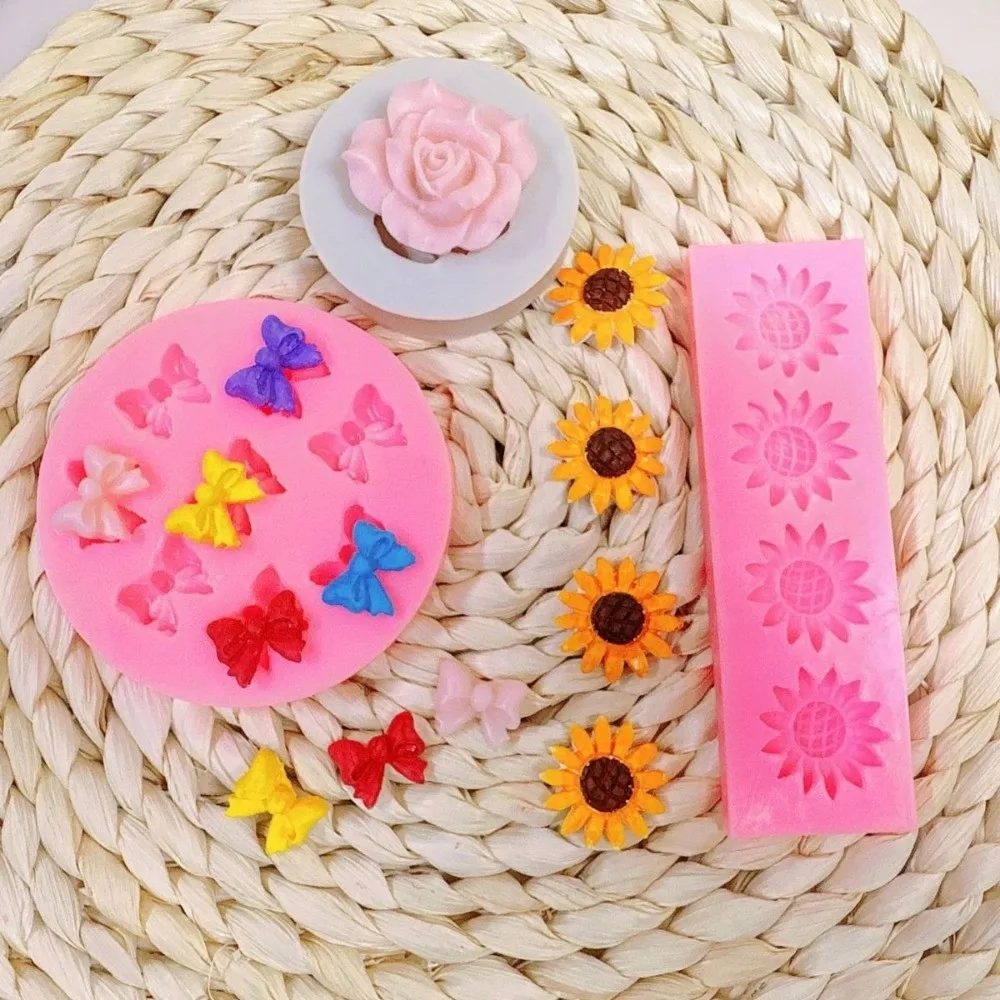 Mini Bows Silicone Fondant Molds DIY Bowknot Cake Pop Accessories Cupcake Topper Decorating Tools Chocolate Candy Baking Mold