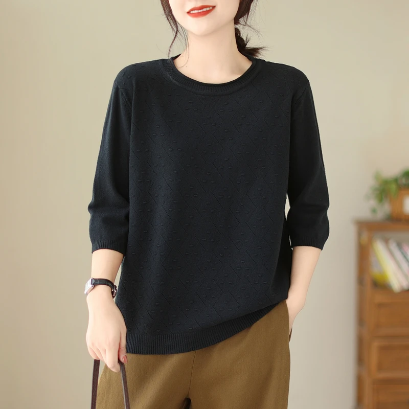 

Loose V-Ne Knitted Top plus Size Women Autumn Winter Svel Inner Wear Base irt Sweater Comfortable Breathable Slimming