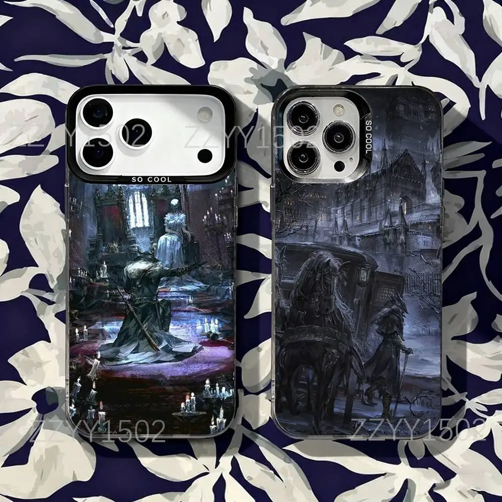 

B-BloodborneS Game For iPhone 17,16,15,14,13,12,X,8,Pro,Max,Plus,SE4,Air,Mini Anti-Slip Black IMD Matte Case