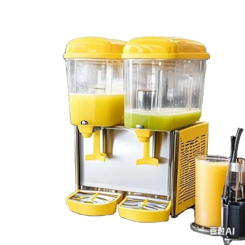 

Commercial Fruit & Vegetable Juice Dispenser with 2 Tanks Electric for Cold Beverages & Drinks