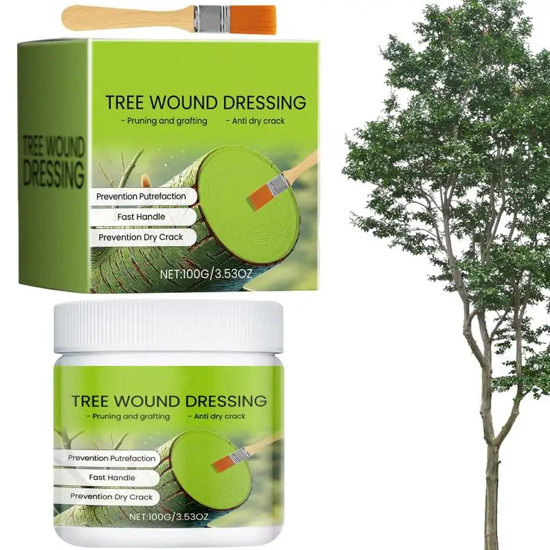 100g Tree Pruning Sealer Tree Grafting Paste Tree Wound Paste Smear Agent Tree Wound Plant Grafting Pruning Sealer with Brush