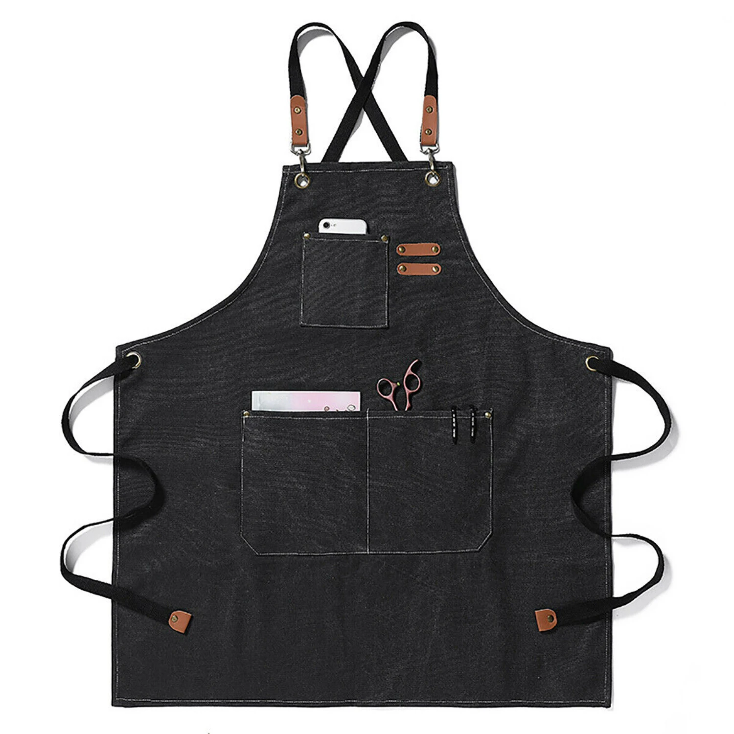

Stylish and durable heavy-duty denim apron for maximum protection and comfort - Thick, long-lasting fabric workshop and cooking