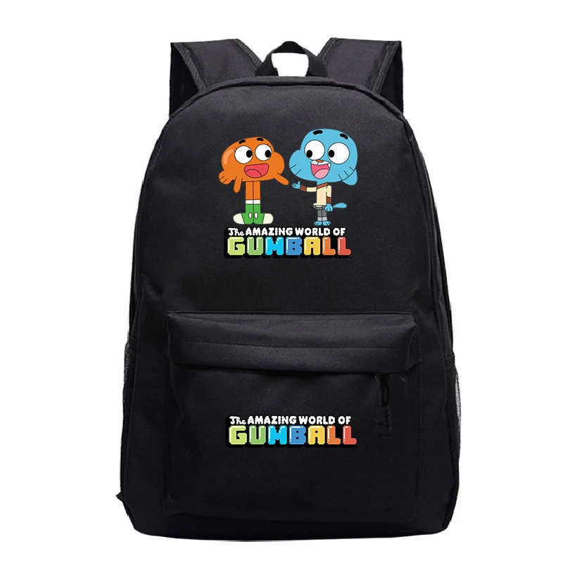 

The Amazing World of Gumball Backpack Boys Girls Cartoon Rucksack Large Capacity Students Bookbag Unisex Outdoor Travel Bagpack