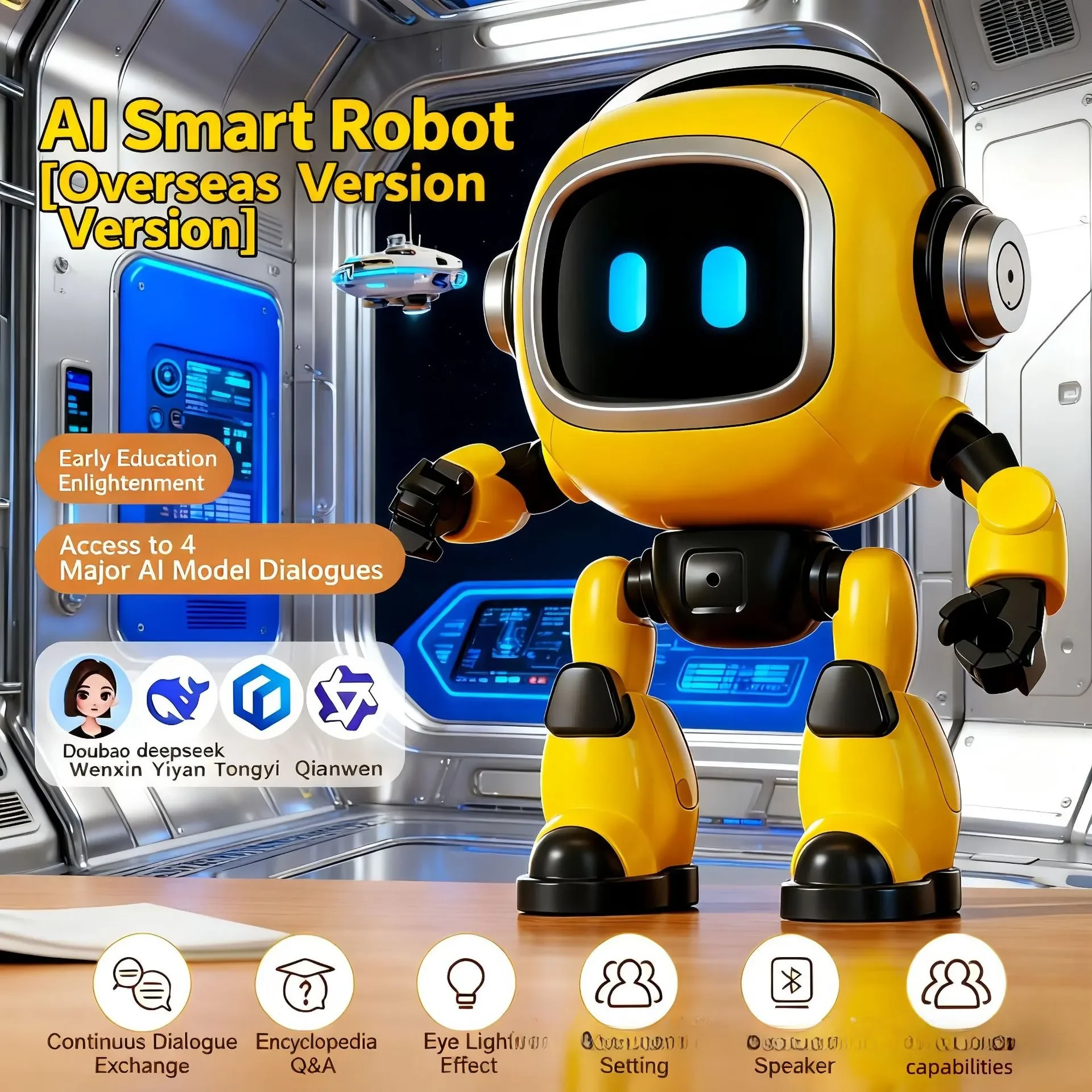 Exquisite AI Robot DeepSeek Large Model Bean Bag AI Intelligent Dialogue Children's Voice Educational Desktop Toy