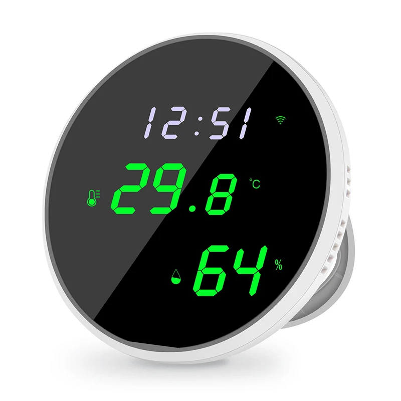 

WL-TH03 Tuya WiFi Bluetooth Temperature Humidity Monitor with Large LED Display USB Powered Smart Home Automation Voice Control