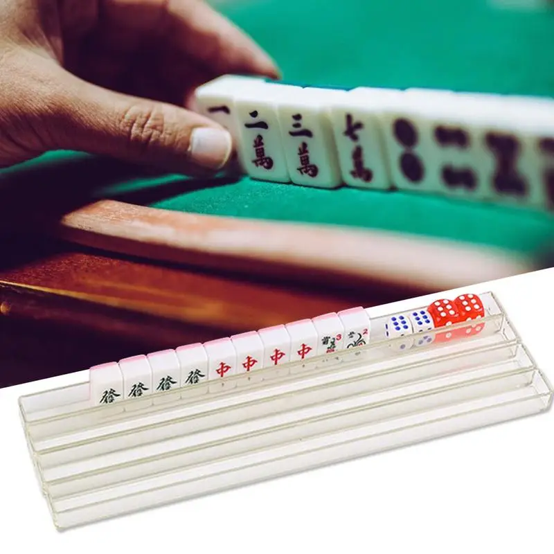 U-shape Ruler Special Mini Mahjong Travel Mahjong Racks Parties Mahjong Games Outdoor Camping Mini Mahjongs Racks