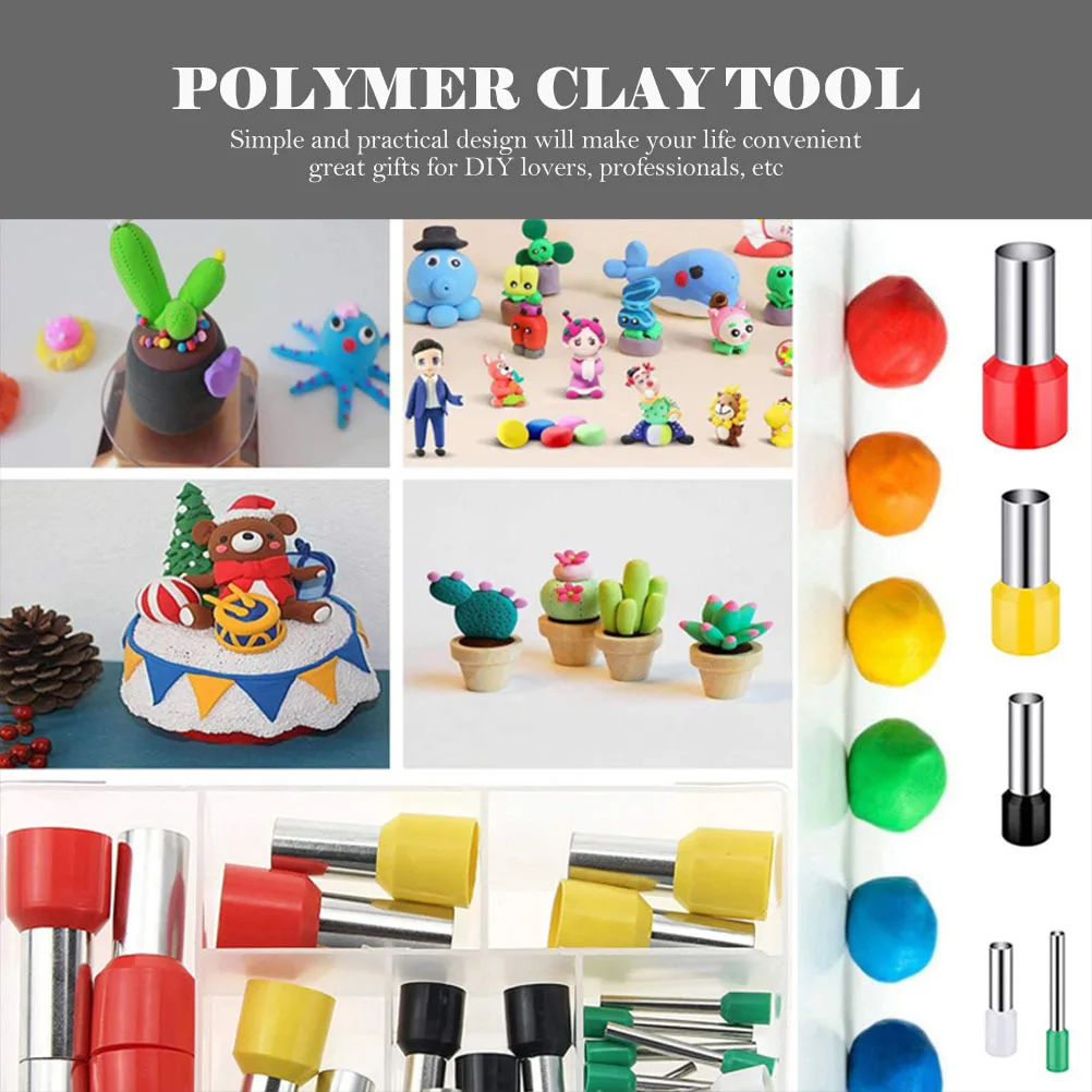 

40pcs Polymer Clay Tools Mini Round Cutters Set for Earring Hole Pottery Making Craft DIY Clay Extruder Kit