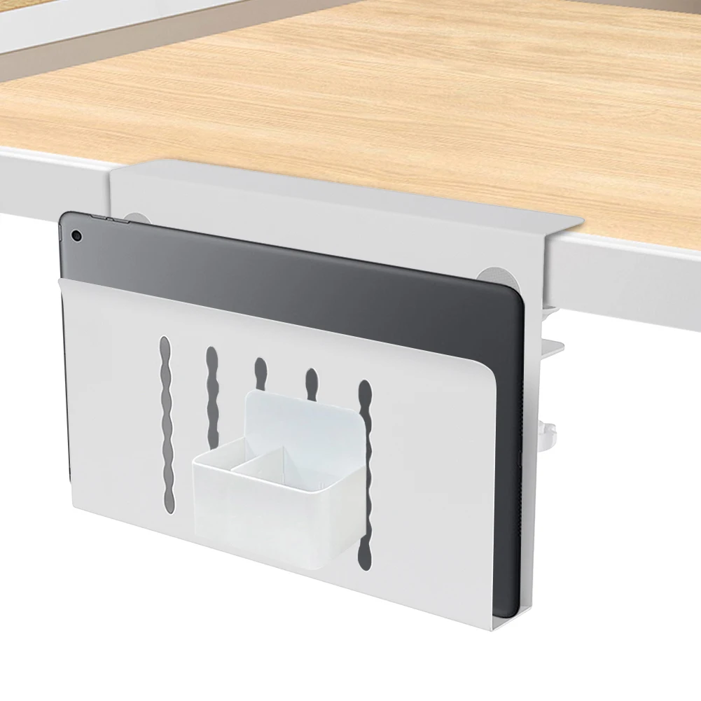 

Desk Side Storage Organizer with Pen Holder Under Desk Laptop Holder Laptop Desk Mount for Office Supplies & Studio Essentials