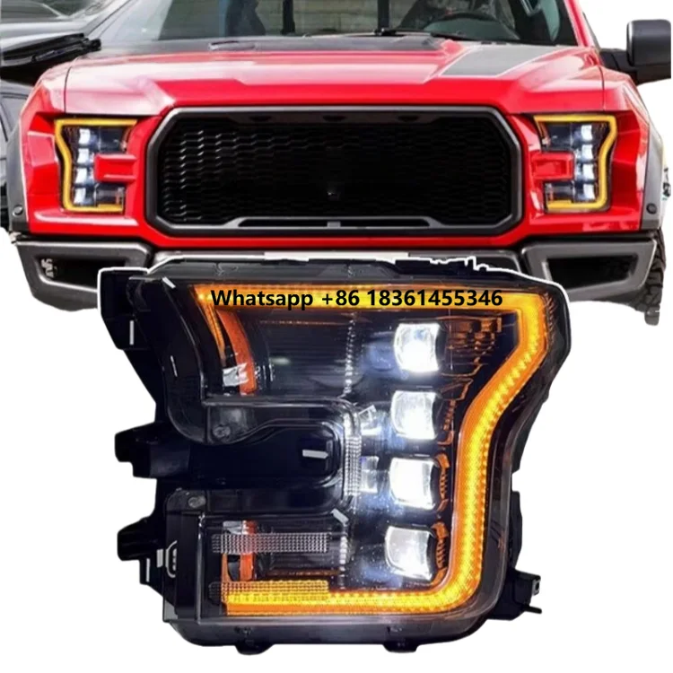 

4X4 Auto Lights LED Auto Headlight Projector Lens Dynamic Signal DRL Front Lamps for F150 2015-2018