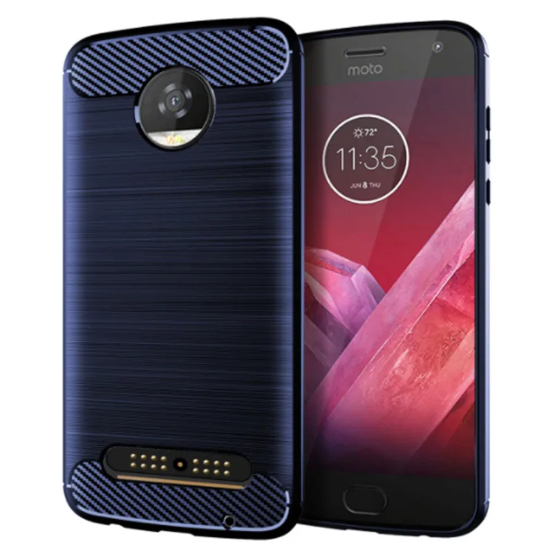 For Moto Z2 Play Case Luxury Carbon Fiber Skin Soft Silicone Case For moto z2 play Full Protective Phone Cover