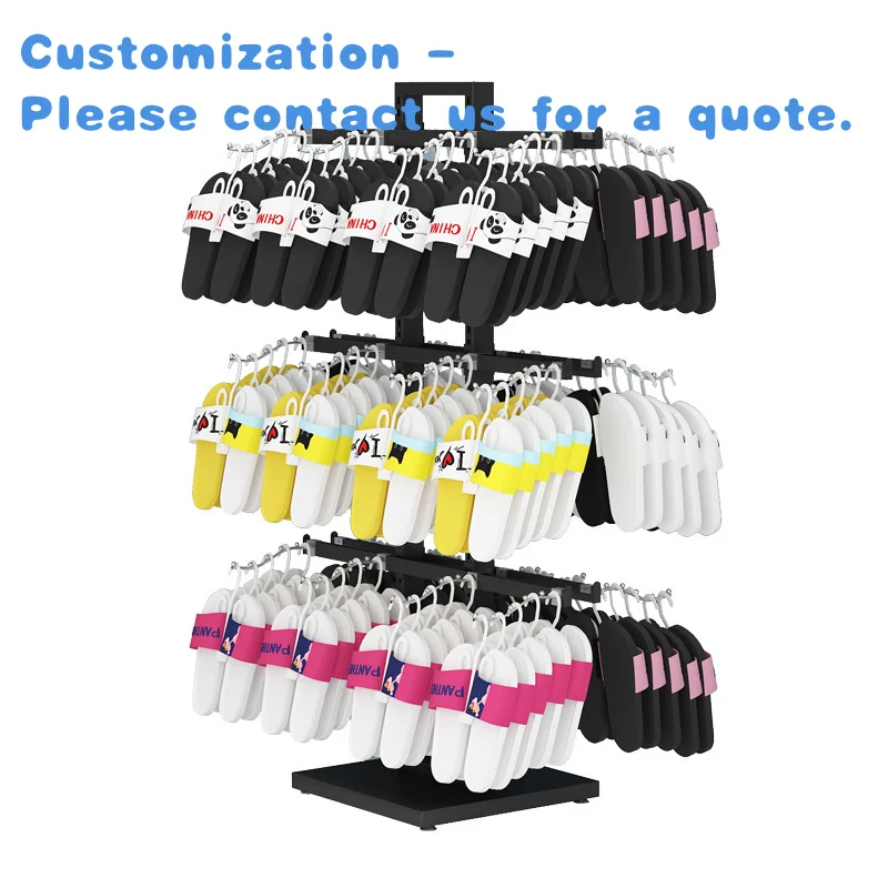 custom.Kainice Customized Retail Store Beach Accessories Slipper Display Stand Metal Flip Flop Display Rack Sandal Store