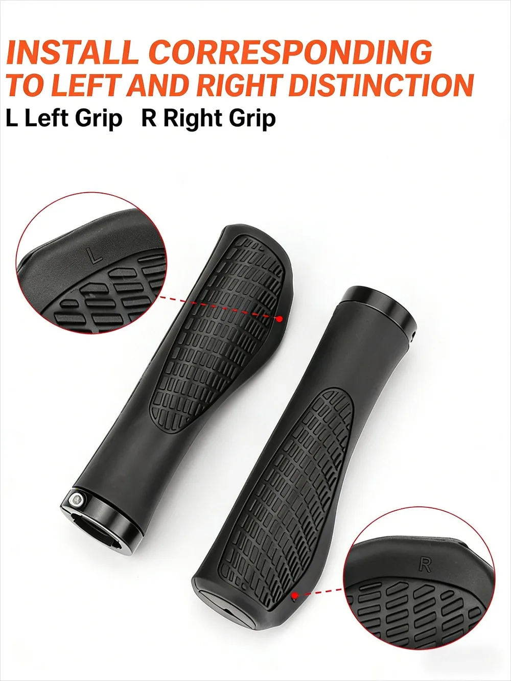 

Non-Slip Mountain Bike Handlebar Grips, Rubber Aluminum Alloy Sweat-Absorbing Shockproof Single Hole Grips