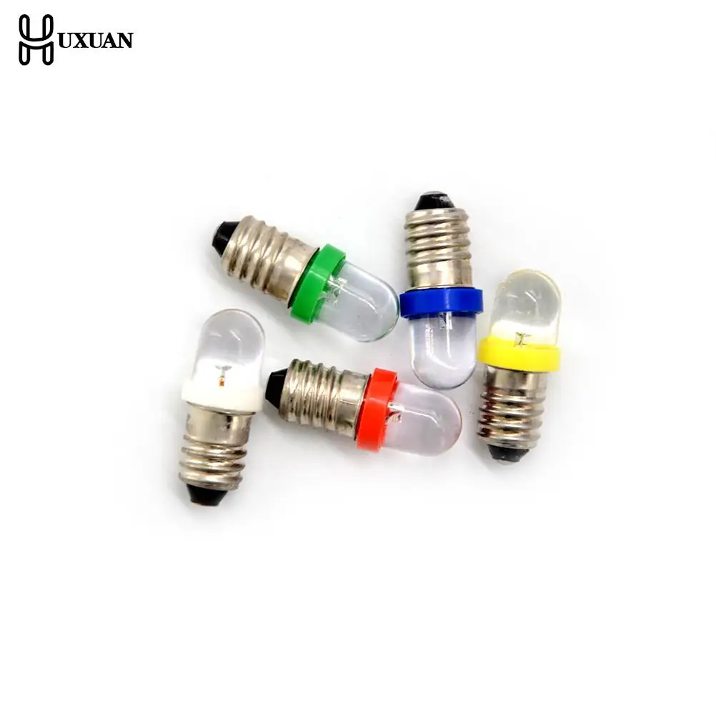 

5pcs/lot Low Power Consumption E10 LED Screw Base Indicator Bulb Cold White 6V/12V/24V DC Light Bulb Top Quality