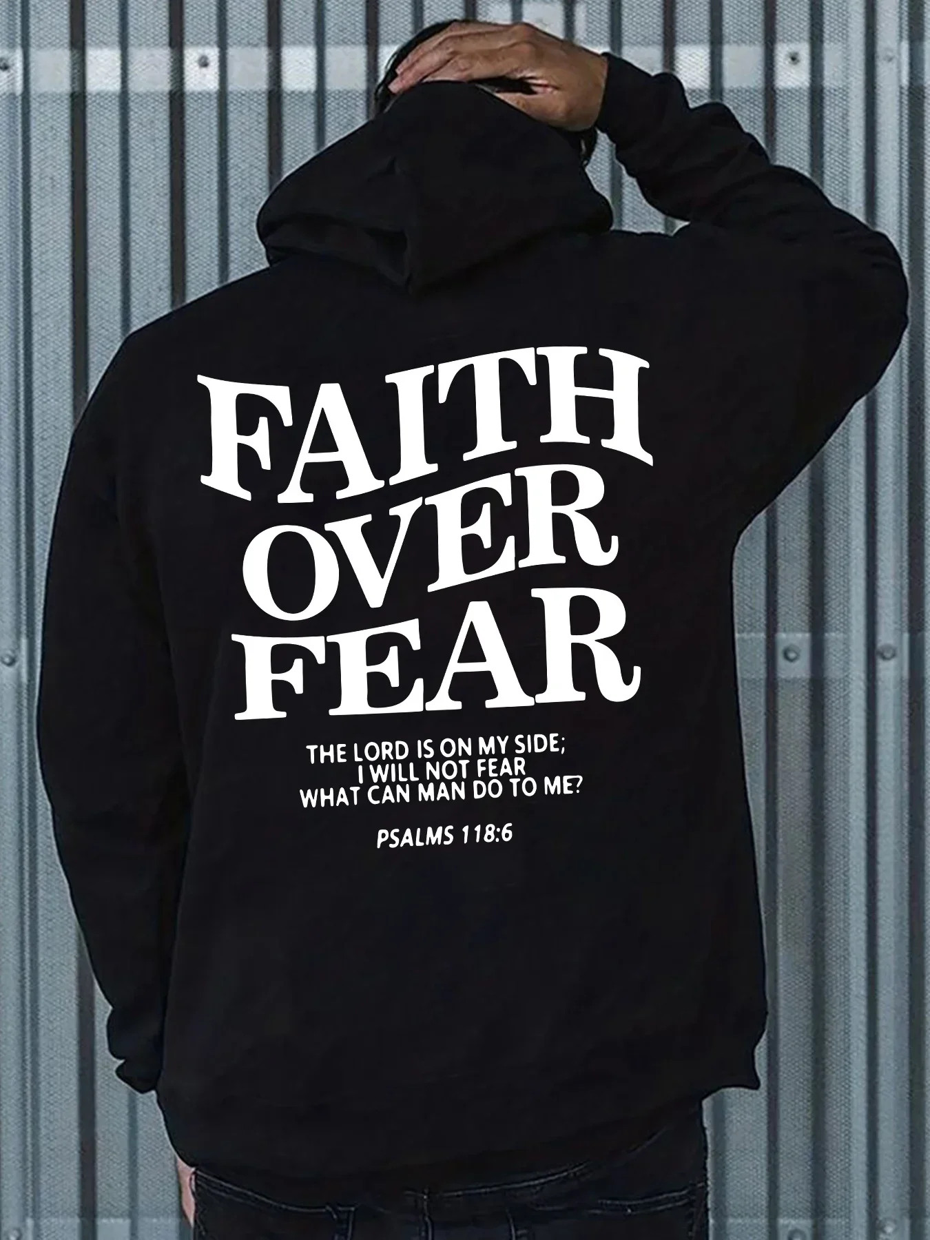 

Новинка 2023 года, толстовка с капюшоном для мужчин и женщин с принтом «FAITH OVER FEAR», осень-зима, повседневная теплая спортивная одежда для отдыха и фитнеса на открытом воздухе