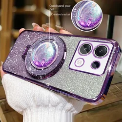 For Xiaomi POCO X6 X5 X4 X3 Pro Case Soft Bling Glitter Quicksand Magnetic Protective Back Cover For POCO X4 X3 GT Phone Shell