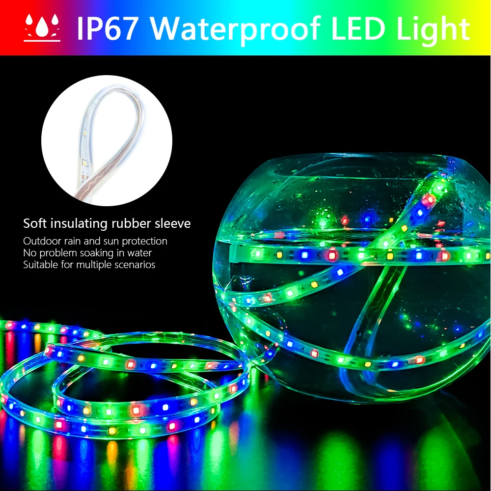 Imagem -02 - Outdoor Impermeável Decorativa Led String Light Solar Strip Street View Jardim Atmosfera de Natal Luz 5050rgb 5m 10m