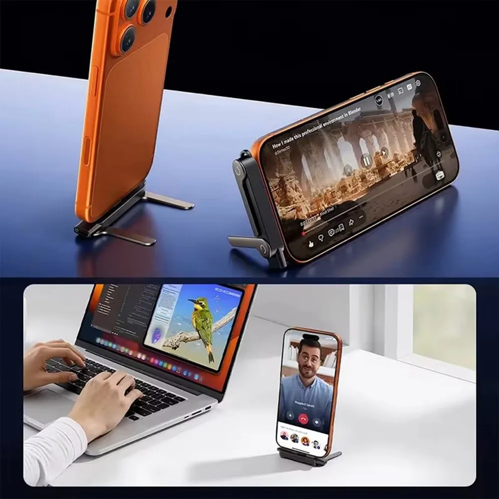 1pc Flat Type-C Phone Charging Bracket Adapter with 240 W Fast Charging Support OTG Functionality Foldable Desktop Mounting Stan - view 3