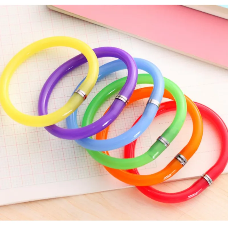 Ellen Brook 1 Piece Candy Color Bracelet Wristband Ballpoint Pen Stationery School Office Supply Funny Toy Lovely