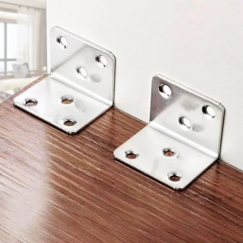 20 pcs Stainless Steel L-Shaped Corner Code 90 Degree,ues for furniture,bed frames, Furniture Plate Hardware Right Angle Bracket
