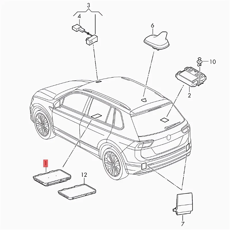 

A82M-5CG980611A Автомобильная беспроводная зарядка для VW Golf Mk7 Passat B8 T-Roc Jetta Arteon Tiguan Mk2 5CG 980 611 A