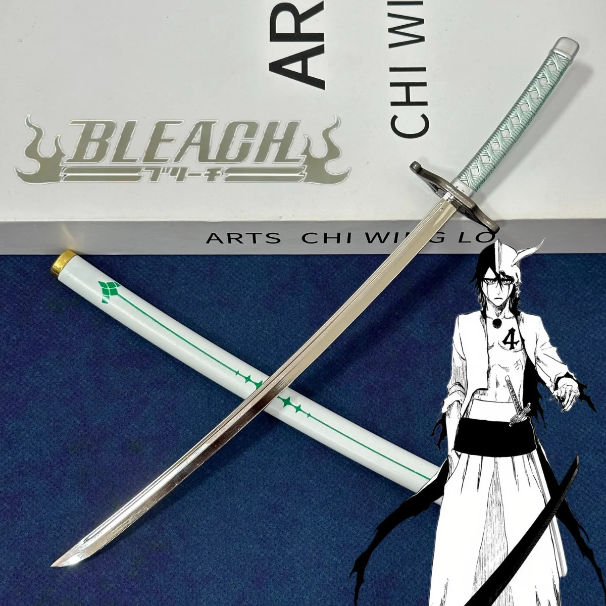 

9-дюймовая аниме-катана Улькиорры из Bleach, японская катана, оригинальная сабля, металлический меч ниндзя в натуральную величину, незаточенное лезвие, игрушка-подарок
