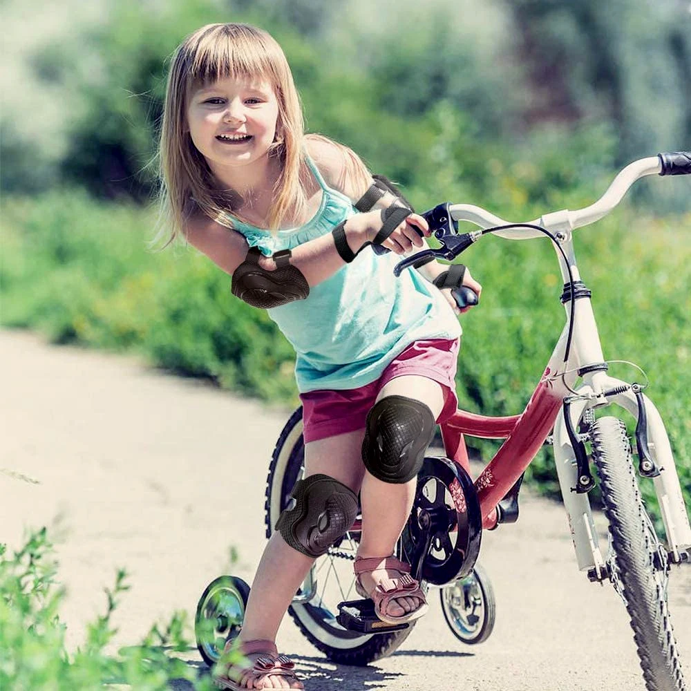 GOMOREON 6 Teile/satz Kinder Sicherheit Knieschützer Ellenbogenschützer Handgelenkschützer Kinder Schutzausrüstung für Mädchen Jungen Radfahren Skating Roller – Detail 17