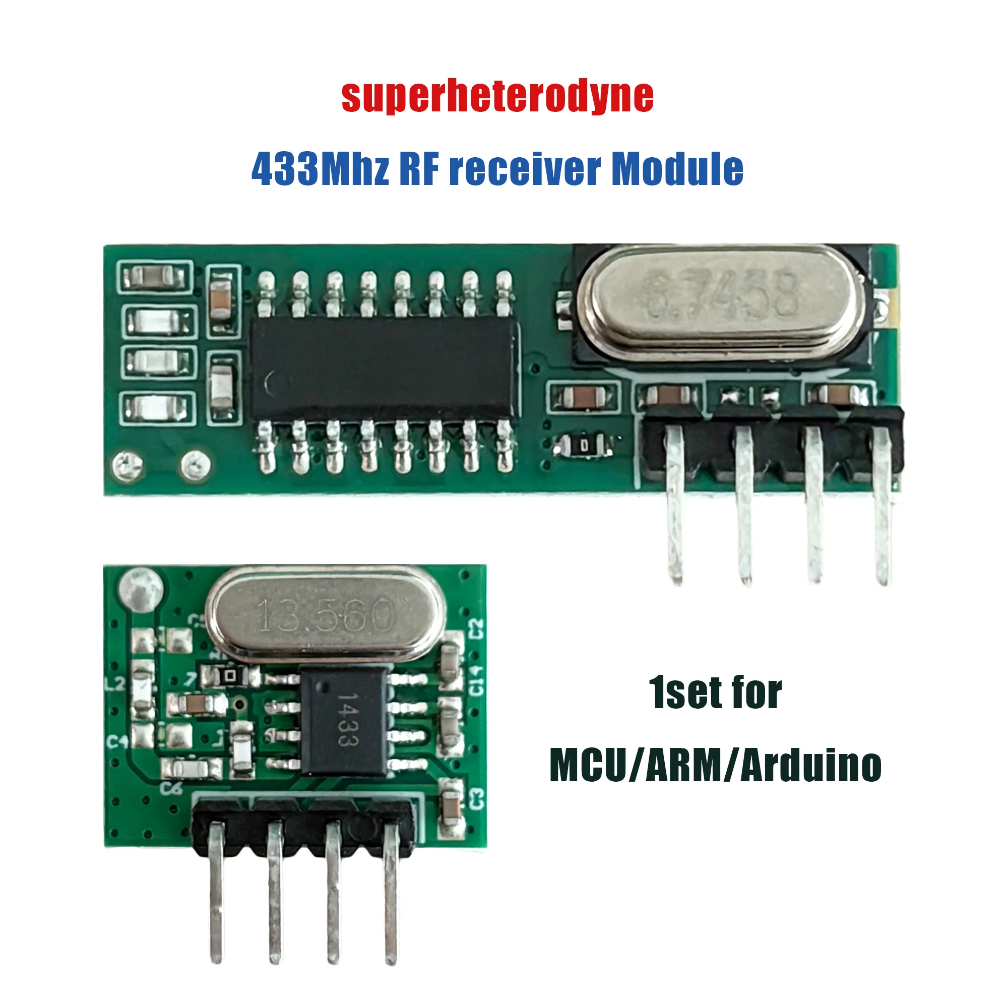 433MHz RF Transmitter Receiver Module Kit Superheterodyne Wireless Board With Spring Antenna For Arduino Smart Home Project
