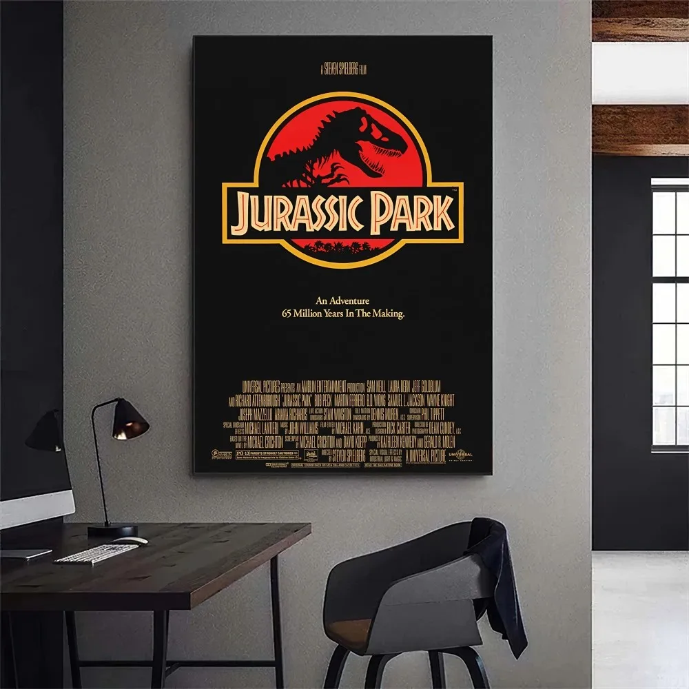 Jurassic Park Movie Poster Gallery Prints Self Adhesive Home Decor Decoration Wall Decals Living Room Sticker
