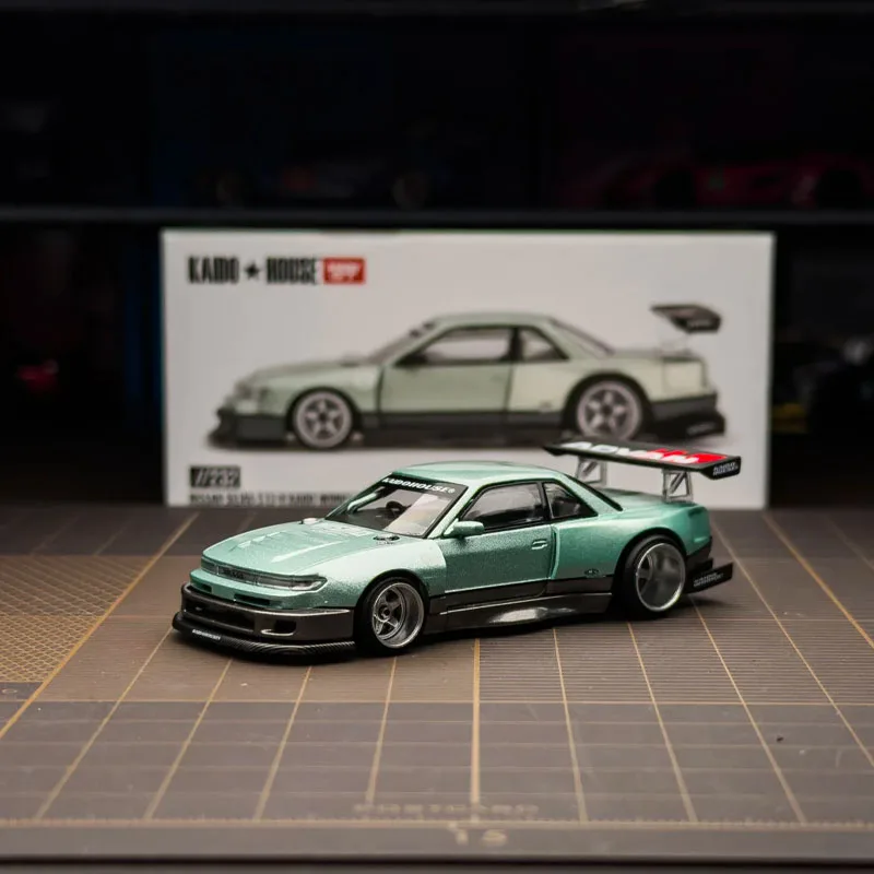 

New In Stock Kaido House × Mini Gt 1:64 Diecast Silvia S13-R Replica Removable Hood With Exposed Engine Details Ornament Gifts