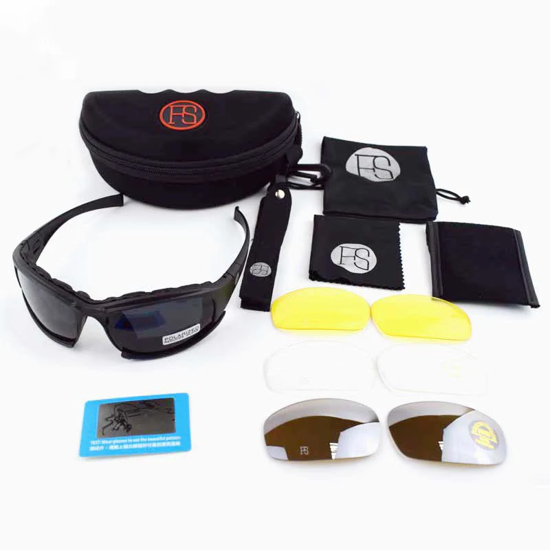 Imagem -06 - Óculos Polarizados Táticos para Homens Óculos de Exército Caça Tiro Motocicleta Caminhadas Airsoft Tático Lentes x7 c5