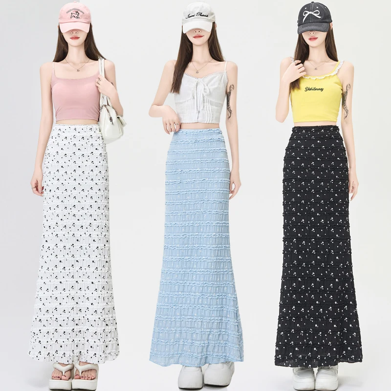 화이트 보우 타이트 바디콘 펜슬 스커트 여성 섹시 패션 탄성 워크 파티 피쉬테일 머메이드 롱 스커트