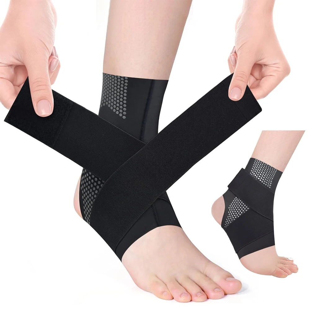 Ankle Support Brace Foot Sleeve with Compression Wrap for Sprained Foot,Tendonitis,Plantar Fasciitis,Football,Basketball,Running