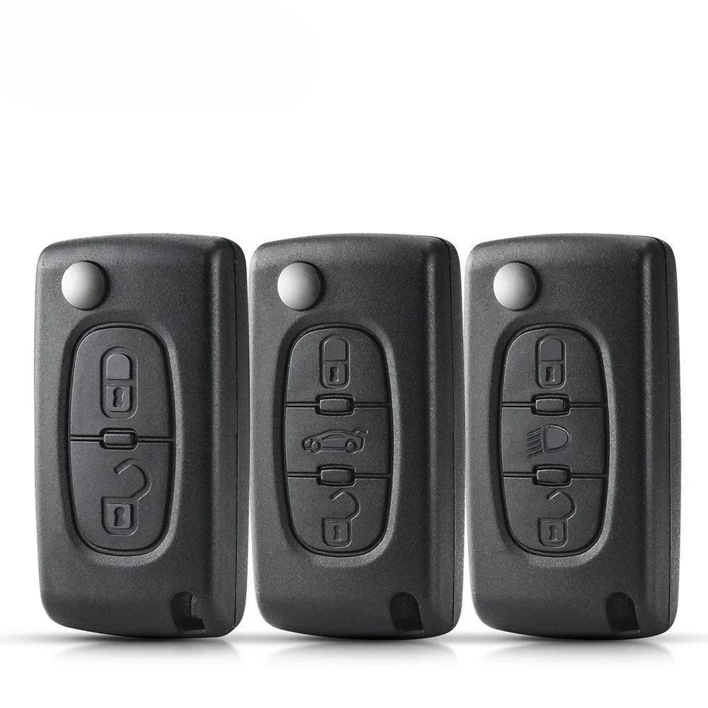

Remote key Case for Peugeot 207 307 308 407 607 807 For Citroen C2 C3 C4 C5 C6 Flip Folding Car Key shell 2/3/4 Buttons