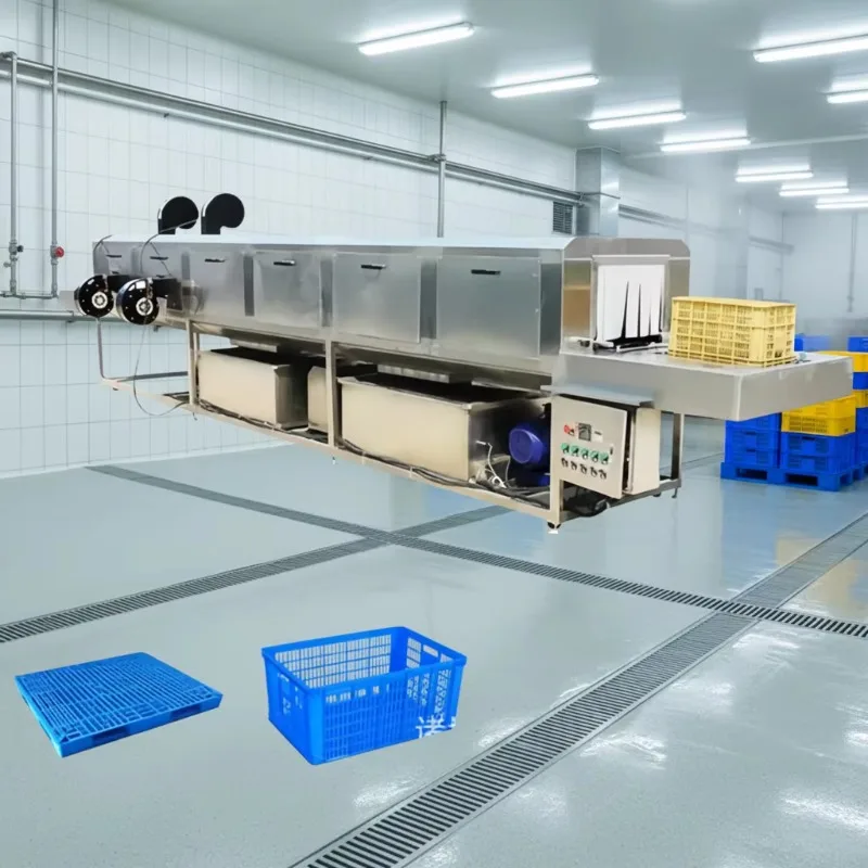 Customized Industrial Crate Washing Machine SUS304 Stainless Steel Commercial Basket Cleaning Equipment