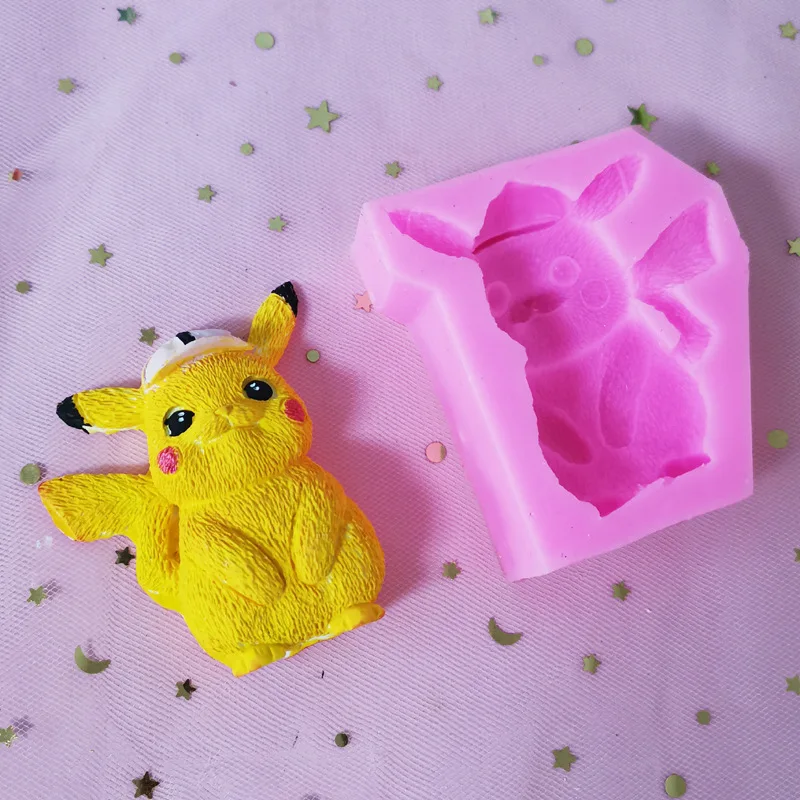 Pokemon Mold Pikachu Silicone Mold Semi Three-dimensional Texture Exquisite Pikachu Chocolate Cake Decoration Baking Mold Gift