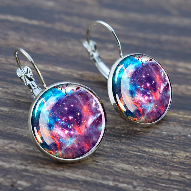 Space stud earrings store