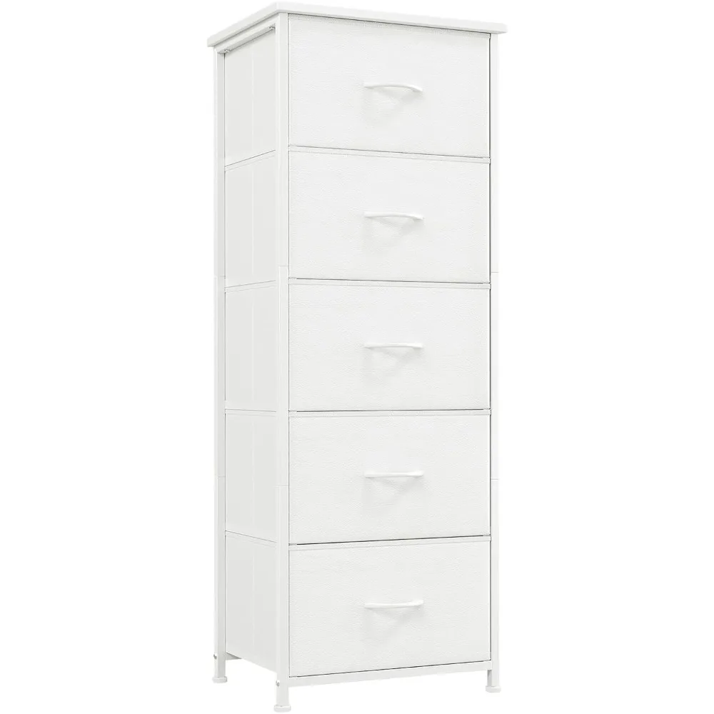 

Tall Dresser for Bedroom with 5 Drawers, Storage Organizer Chest of Drawers with Removable Fabric Bins for Closet Bedside Nurse