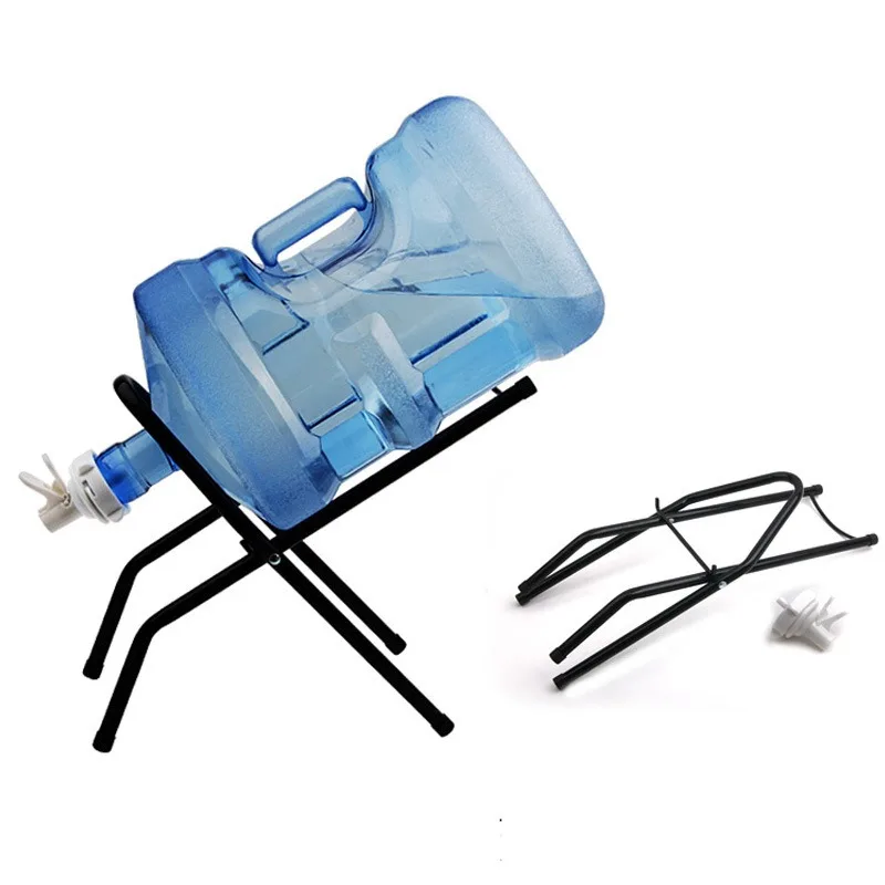 

Outdoor Thickened Heavy Duty Water Bottle Holder Foldable Bucket Stand Dispenser Rack with Press Pump for 5 Gallon Water Bottle