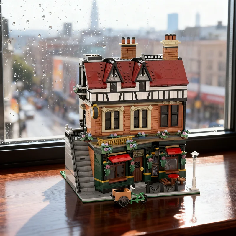 

3123pcs MOC Straight Tudor Modular Streetscape Model Building Blocks DIY Gift Creative Collectible Display Decor Premium Adult