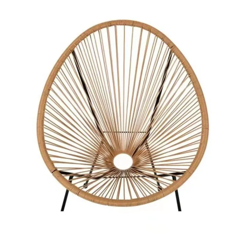 Muebles de exterior: Silla huevo de PE, Silla Noodle, Silla huevo para jardín y balcón, Juego de tres piezas de ratán artístico