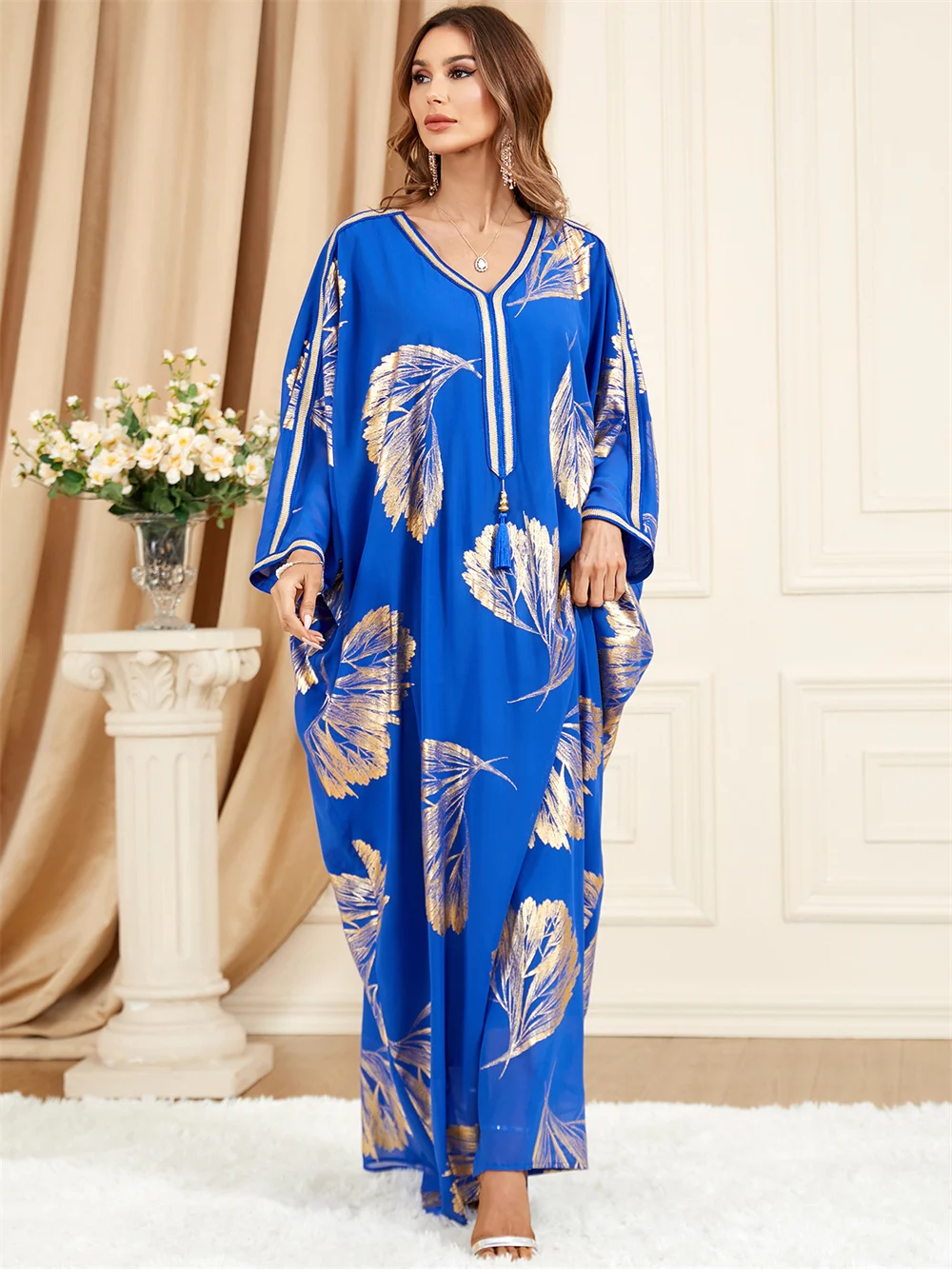 2024 New Maxi Batwing Jalabiya Dubai Luxury Muslim Eid African Dress Abaya For Women  Arabe Robe Caftan Marocain Femme Musulmane